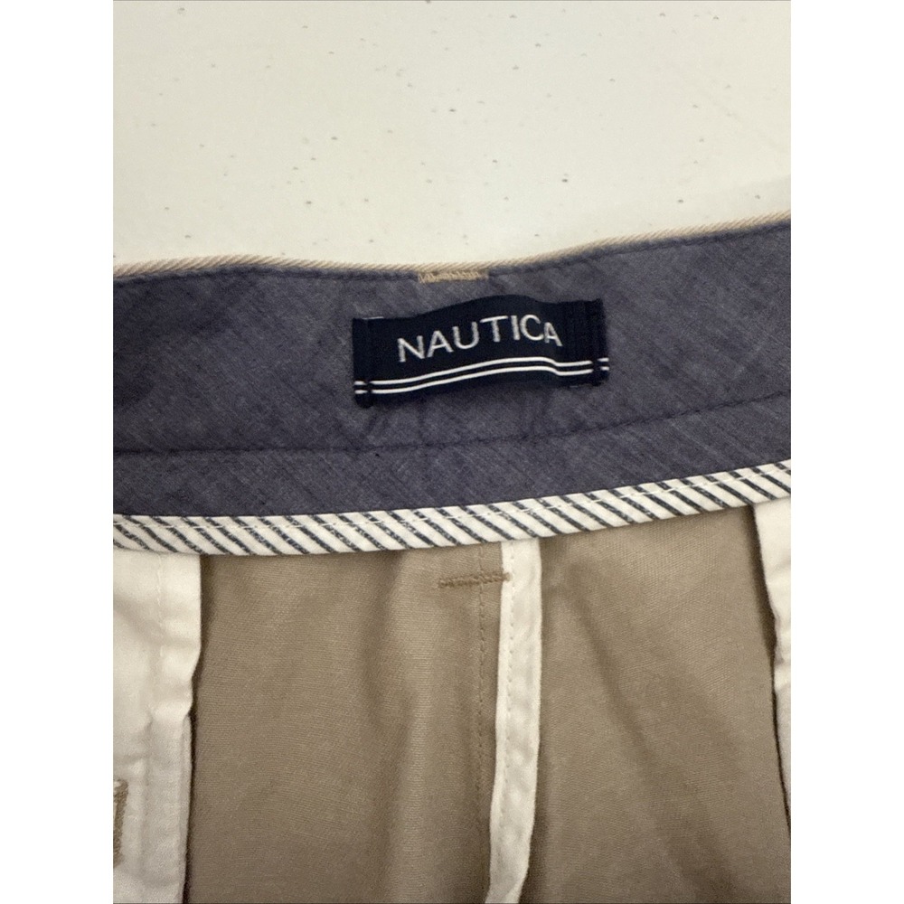 Nautica Deck Shorts Mens 33W Khaki Tan Classic Fit Cotton Casual Chino - Picture 7 of 11